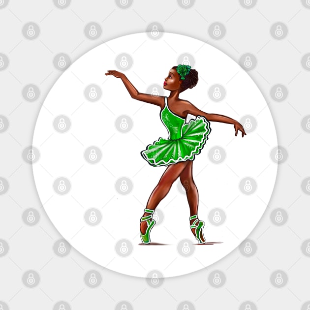 African American, Black ballerina girls with corn rows ballet dancing 7 ! black girl with Afro hair and dark brown skin wearing a aqua blue tutu. Love Ballet Magnet by Artonmytee